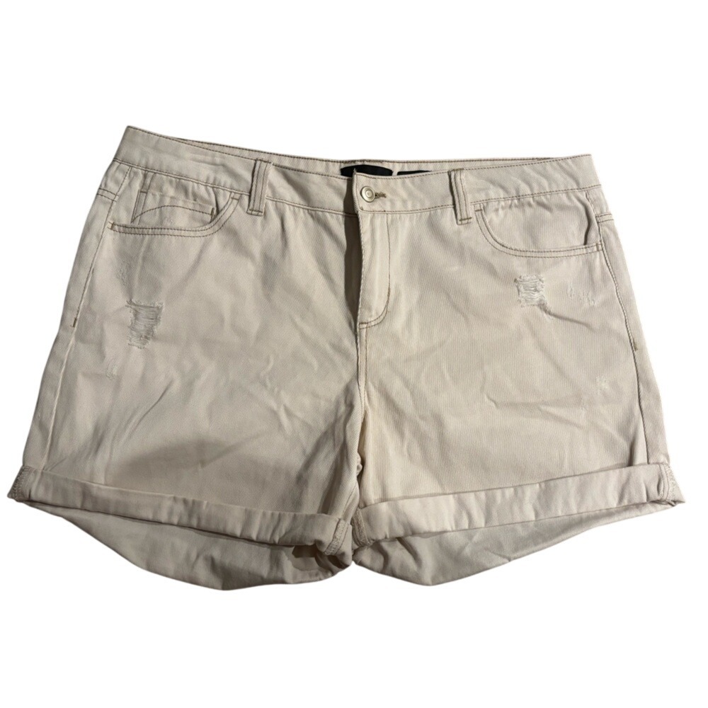 Attention Off-White Distressed Boyfriend Denim Shorts Size‎ 16